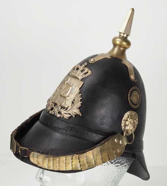 4.1.) Uniformen / Kopfbedeckungen Bayern: Helm M1848 für Mannschaften der Landwehrinfanterie.Schwarz