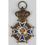 2.1.) Europa Portugal: Christus Orden, Ritterkreuz.Silber, die Medaillons Gold, teilweise