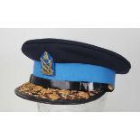 4.1.) Uniformen / Kopfbedeckungen Nepal: Polizei Generals Schirmmütze.Dunkelblaues Tuch,