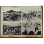 3.2.) Fotos / Postkarten China: Fotoalbum 4./ III. See-Bataillon 1907-10.Lackeinband mit