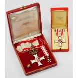 2.1.) Europa Vatikan: Malteser-Verdienstorden, Komturkreuz, im Etui.Silber vergoldet, teilweise