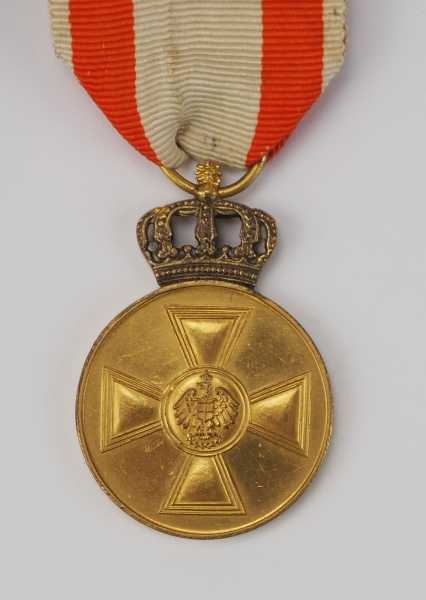 1.1.) Kaiserreich (bis 1933) Preussen: Roter Adler Orden Medaille, 3. Form.Vergoldet, die Krone