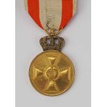 1.1.) Kaiserreich (bis 1933) Preussen: Roter Adler Orden Medaille, 3. Form.Vergoldet, die Krone