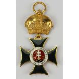 2.1.) Europa Ungarn: St. Stephans Orden, Komturkreuz.Silber vergoldet, teilweise emailliert,