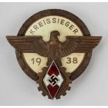 1.2.) Deutsches Reich (1933-45) Kreissieger, 1939.Buntmetall bronziert, teilweise emailliert,