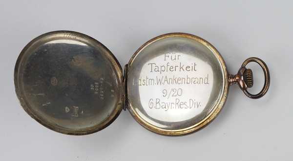 1.1.) Kaiserreich (bis 1933) Bayern: Taschenuhr für tapferes Verhalten auf freiwilligen - Image 2 of 4