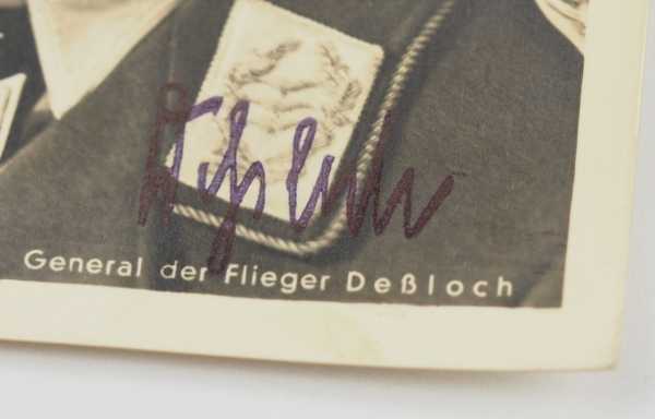 3.3.) Autographen Deßloch, Otto.1889-1977. Generaloberst, beliehen mit dem Ehrenbecher für Sieger im - Image 2 of 3