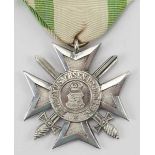 1.1.) Kaiserreich (bis 1933) Sachsen: Verdienstkreuz des Verdienstordens, mit Schwertern.Silber,