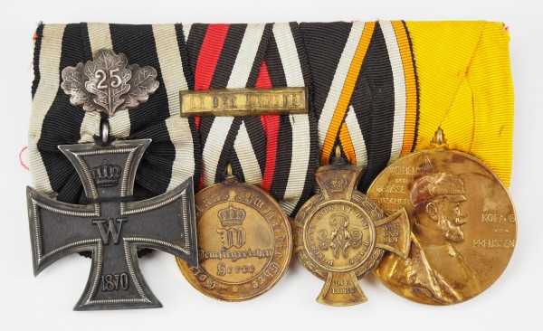 1.1.) Kaiserreich (bis 1933) Preussen: Große Ordenschnalle eines Veteranen des Deutsch-Französischen