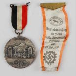 1.2.) Deutsches Reich (1933-45) Schießauszeichnung des 1. Militärvereins Reutlingen.Medaille zum