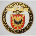 1.2.) Deutsches Reich (1933-45) Plakette der NSKK Motorbrigade Nordmark.Vergoldet und emailliert,