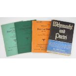 6.1.) Literatur Vier Bände - "Dienst an Bord" und "Wehrmacht und Partei".Ordentlicher Zustand.