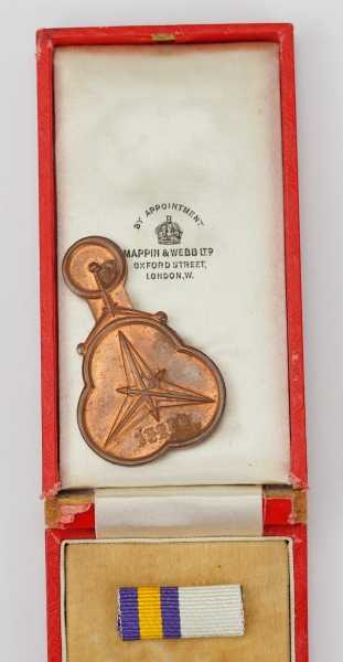2.2.) Welt Äthiopien: Militär-Medaille für Verdienste des Orden des hl. Georg, im Etui.Bronze, - Image 2 of 2