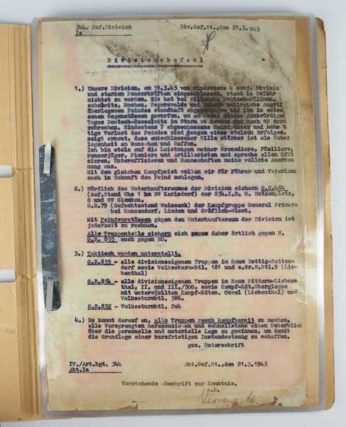 3.1.) Urkunden / Dokumente Unterlagen der 344. Infanterie-Division.Unterlagen ab Mitte 1945 bis