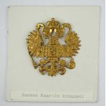 4.2.) Effekten / Ausrüstung Russland: Kokarde der Finnischen-Garde.Bronze hohl geprägt, vergoldet,