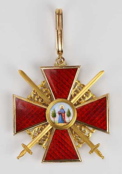 2.2.) Welt Russland: Orden der hl. Anna, 2. Modell (1810-1917), 2. Klasse mit Schwertern.Gold,
