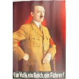 4.4.) Patriotisches / Reservistika / Dekoratives Adolf Hitler Poster.Farbig.Zustand: II 4.4.)