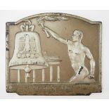4.4.) Patriotisches / Reservistika / Dekoratives Wandplakette - Olympische Spiele 1936.Versilbert,