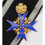 5.1.) Sammleranfertigungen Preussen: Pour le Mérite, für Kriegsverdienste, mit Eichenlaub.Bronze