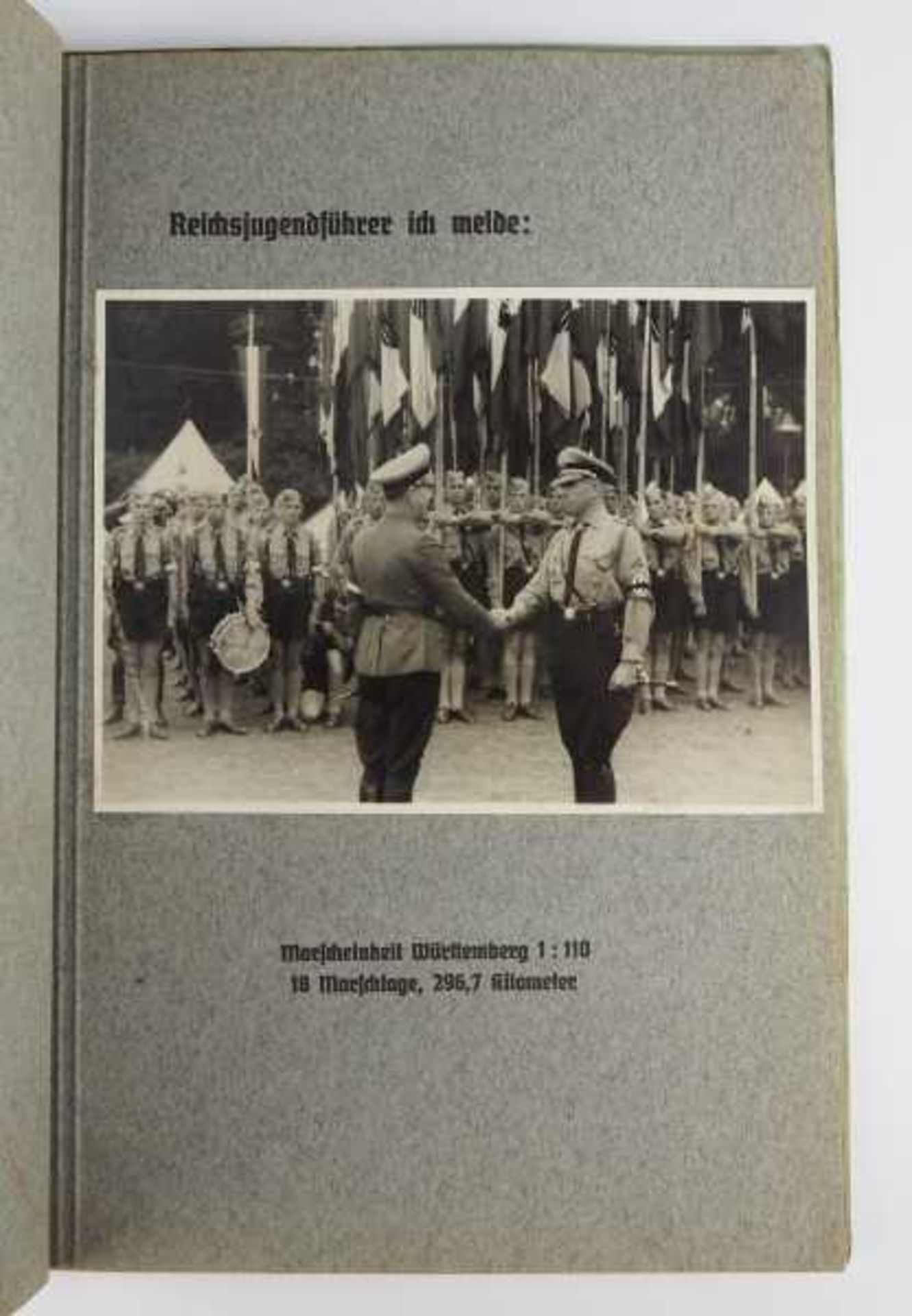 3.2.) Fotos / Postkarten Album Adolf Hitler Marsch 1938, Marsch-Einheit Württemberg (29).Gebunden, - Bild 4 aus 5
