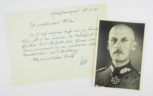 3.3.) Autographen Leeb, Wilhelm Ritter von.(1876-1956). Generaloberst und Oberbefehlshaber der