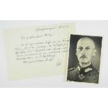 3.3.) Autographen Leeb, Wilhelm Ritter von.(1876-1956). Generaloberst und Oberbefehlshaber der