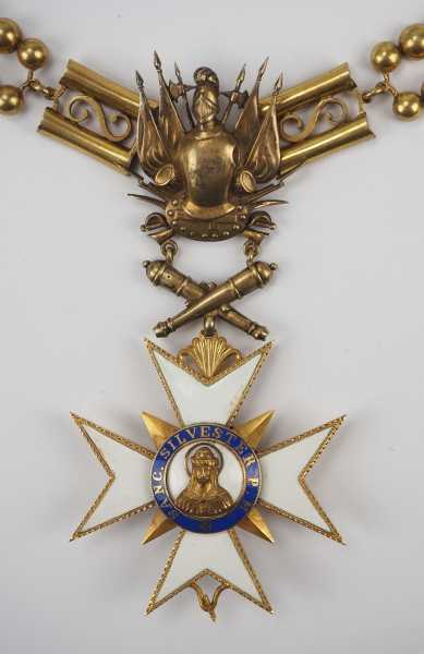2.1.) Europa Vatikan: Orden des hl. Papstes Sylvester, Kollane.Kleinod: Kreuz in Gold, emailliert, - Image 2 of 5