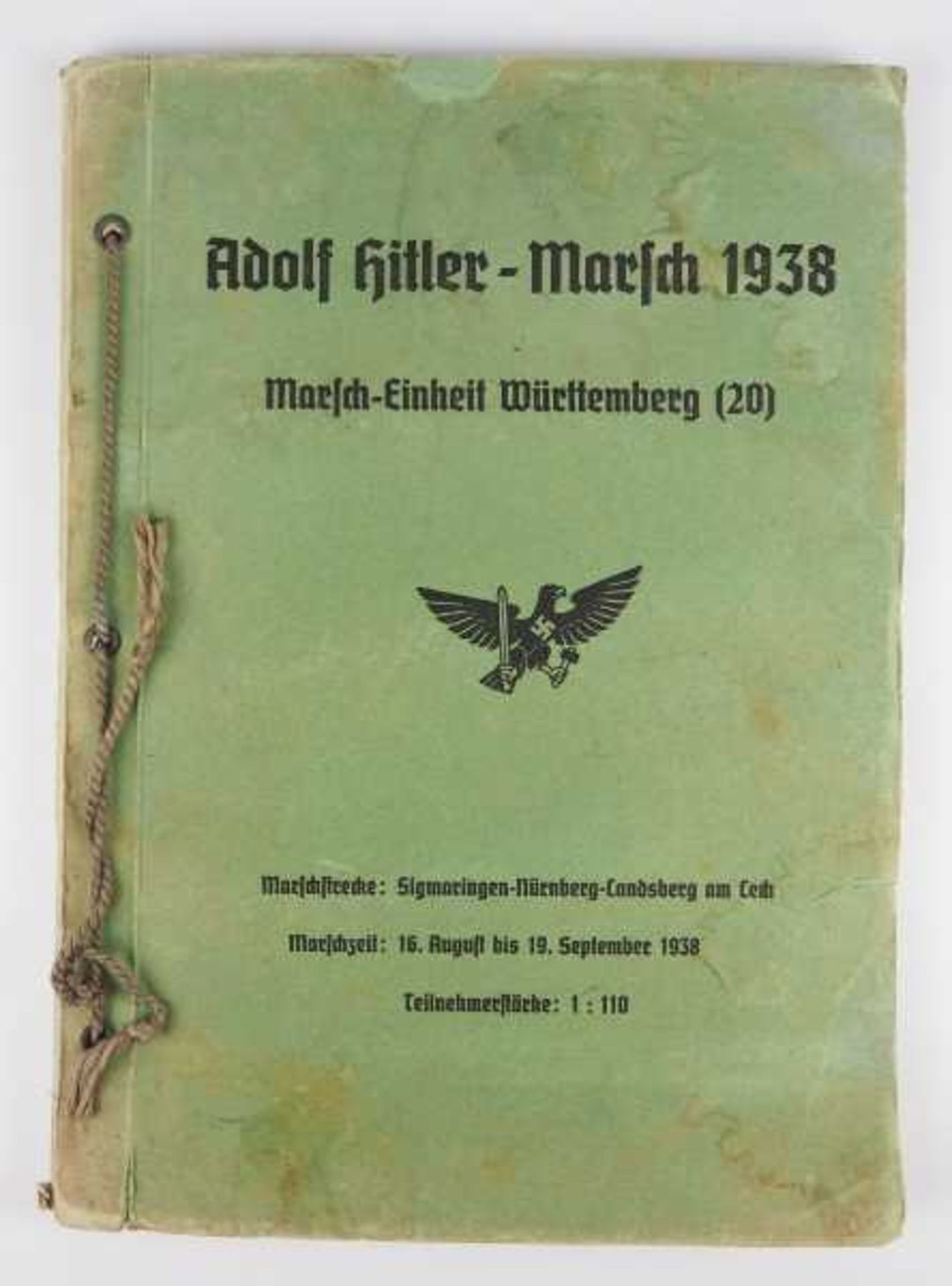 3.2.) Fotos / Postkarten Album Adolf Hitler Marsch 1938, Marsch-Einheit Württemberg (29).Gebunden,