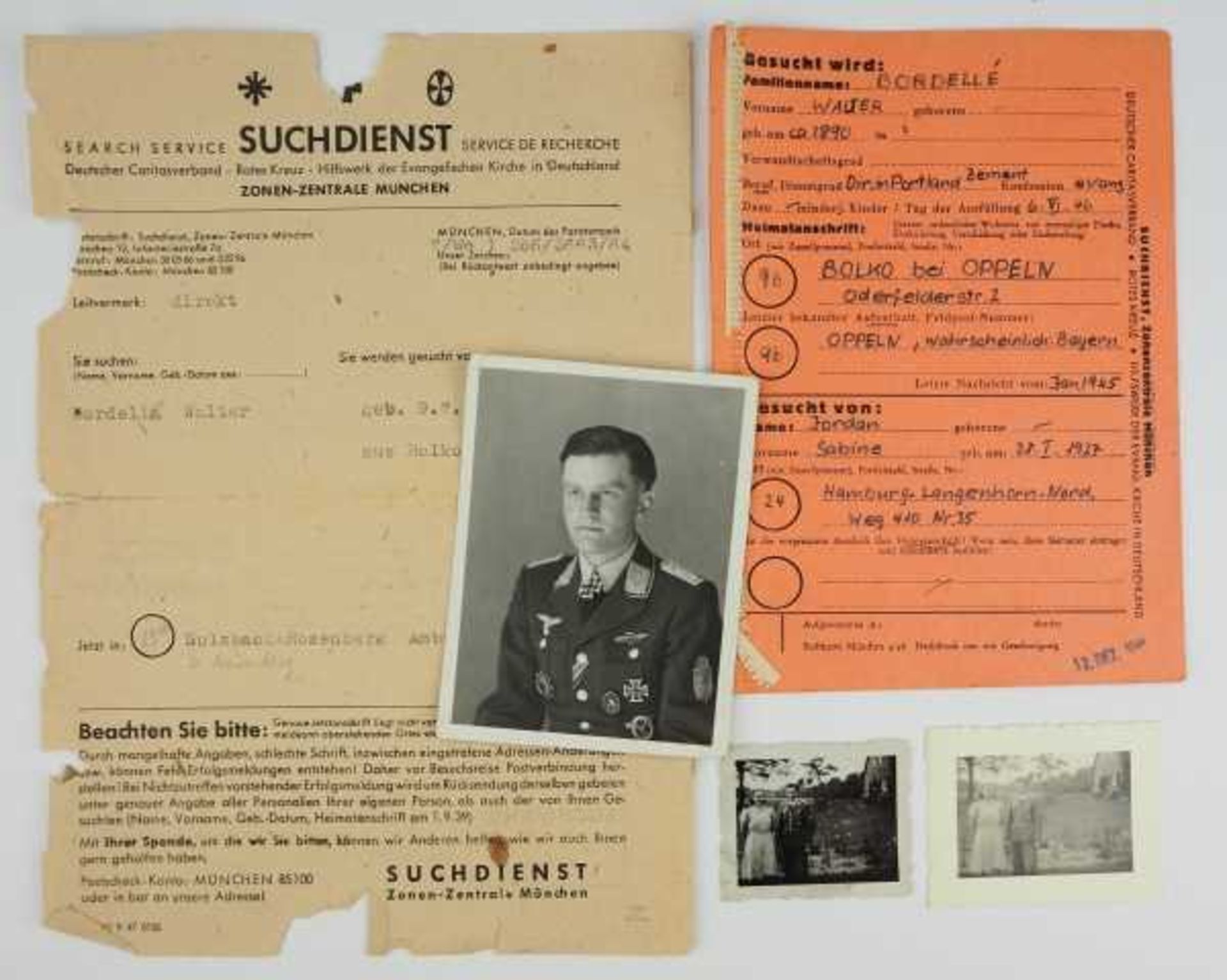 3.2.) Fotos / Postkarten Ritterkreuzträger Walter Bordellé.Schönes Uniformfoto mit angelegten - Bild 2 aus 2