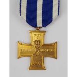 1.1.) Kaiserreich (bis 1933) Schaumburg-Lippe: Kreuz für Treue Dienste, am Kriegsband.Bronze