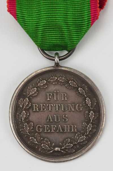 1.1.) Kaiserreich (bis 1933) Anhalt: Verdienst-Ehrenzeichen für Rettung aus Gefahr.Silber, am