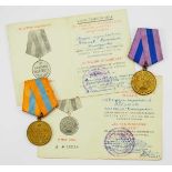 2.2.) Welt Sowjetunion: Zwei Auszeichnungen des Garde-Oberstleutnant Yakimov.1.) Medaille für die