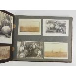 3.2.) Fotos / Postkarten Kaiserliche Marine Fotoalbum.Kartonageeinband, aufgelegtes Eisernes