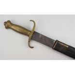4.3.) Blankwaffen Preussen: Faschinenmesser.Blanke Klinge, Rücken gepunzt, Heft aus Messing, die