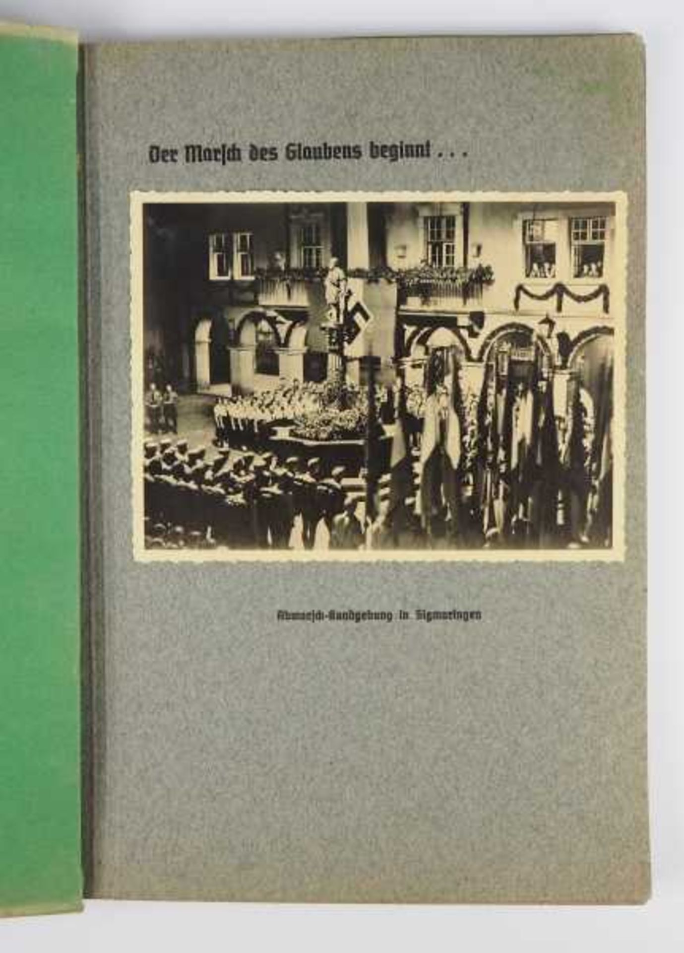 3.2.) Fotos / Postkarten Album Adolf Hitler Marsch 1938, Marsch-Einheit Württemberg (29).Gebunden, - Bild 2 aus 5