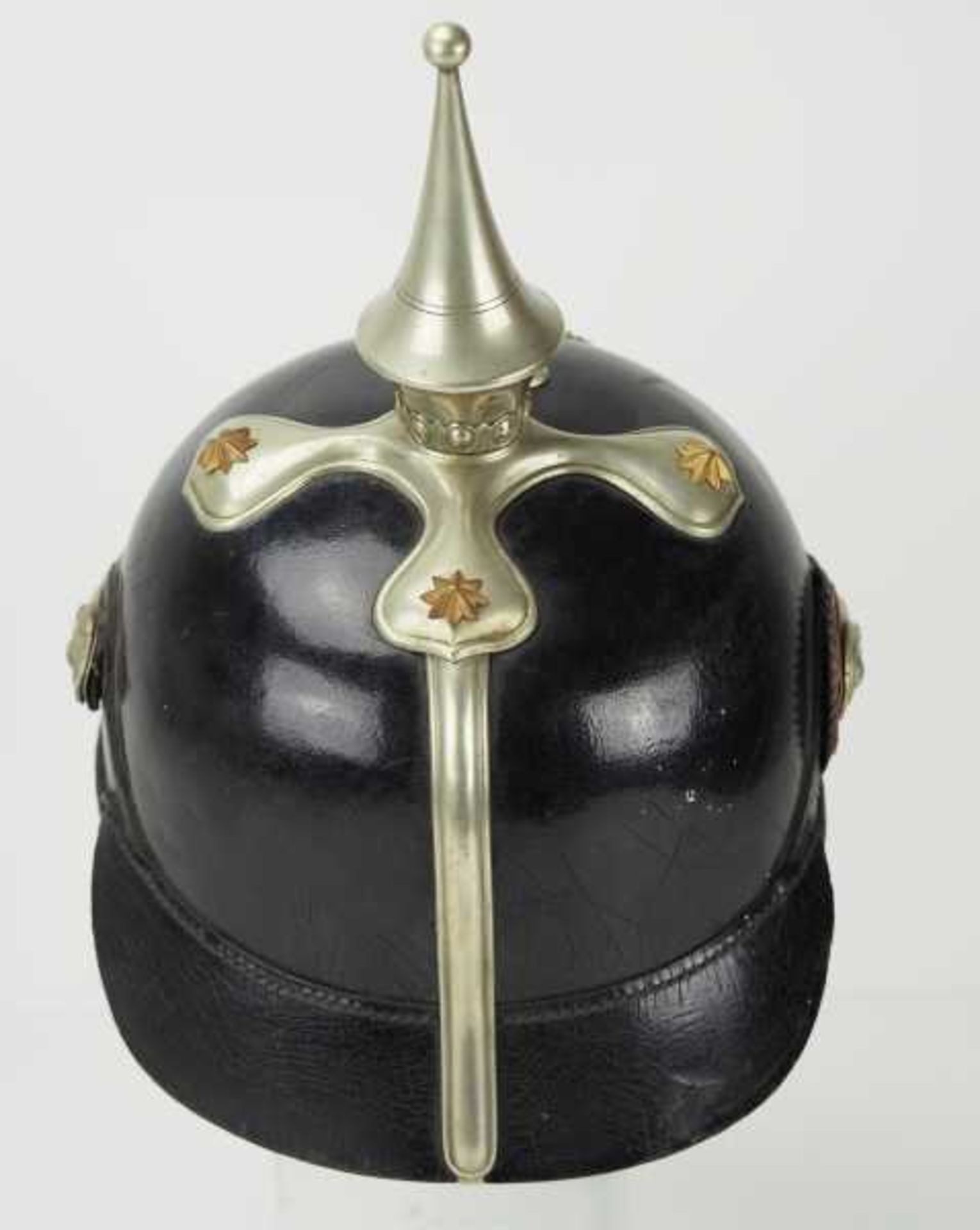 4.1.) Uniformen / Kopfbedeckungen Württemberg: Pickelhaube für Feuerwehr-Offiziere.Schwarzer - Bild 4 aus 6