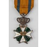2.1.) Europa Niederlande: Militär-Wilhelms Orden, Ritterkreuz 4. Klasse.Silber, emailliert, starke