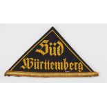 4.2.) Effekten / Ausrüstung HJ Traditions-Gebietsdreieck Süd Württemberg.Maschinengewebt, mit