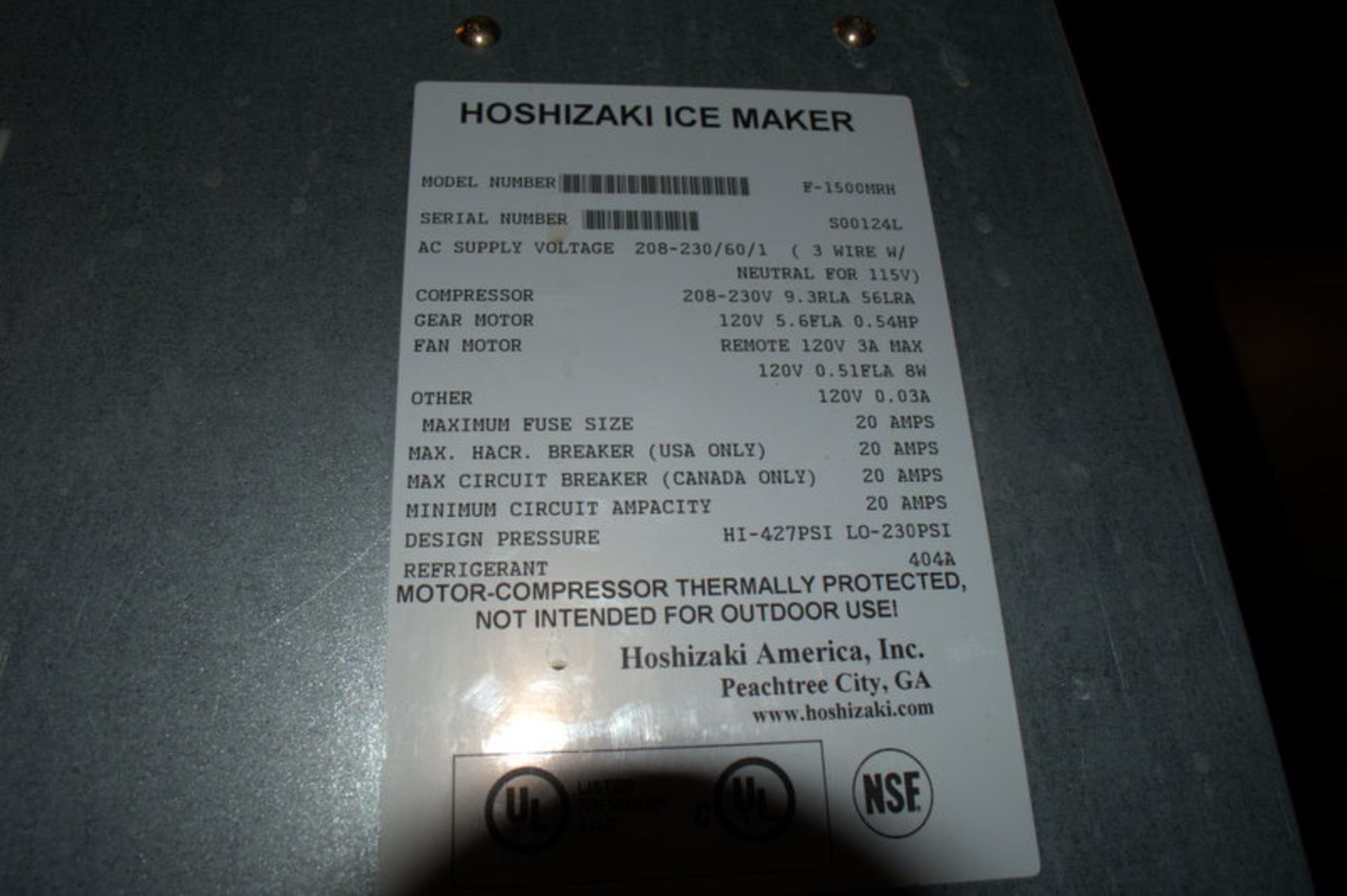 HOSHIZAKI 1500 LB ICE SNOW STYLE FLAKER F1500 MRH AND BIN SPS-1-G - Image 2 of 4