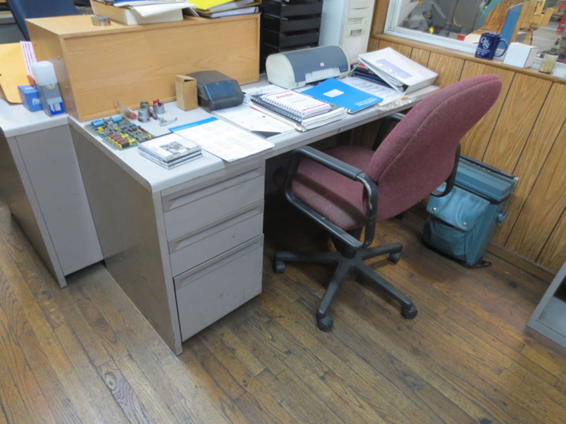 Office Furniture (2) Desks 1 With Return, Metal Shelves, Metal Credenza. NO CONTENTS - Image 4 of 4