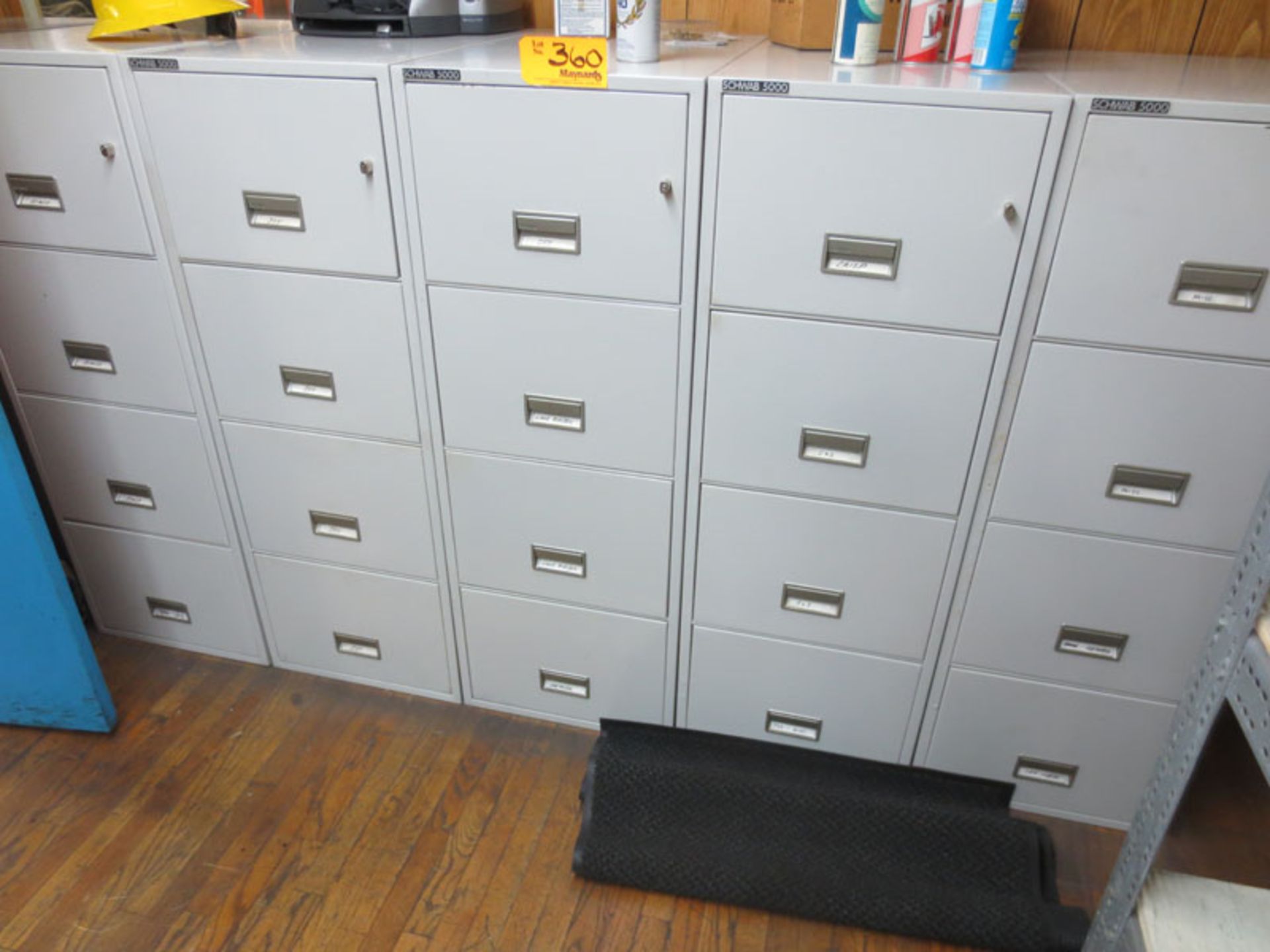 (5) Schwab 5000 Fireproof File Cabinets, 4 Drawer