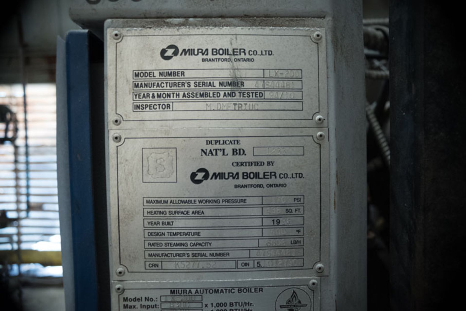 Muira Boilers Model LX-200 SER# 47S44481 - Image 7 of 8