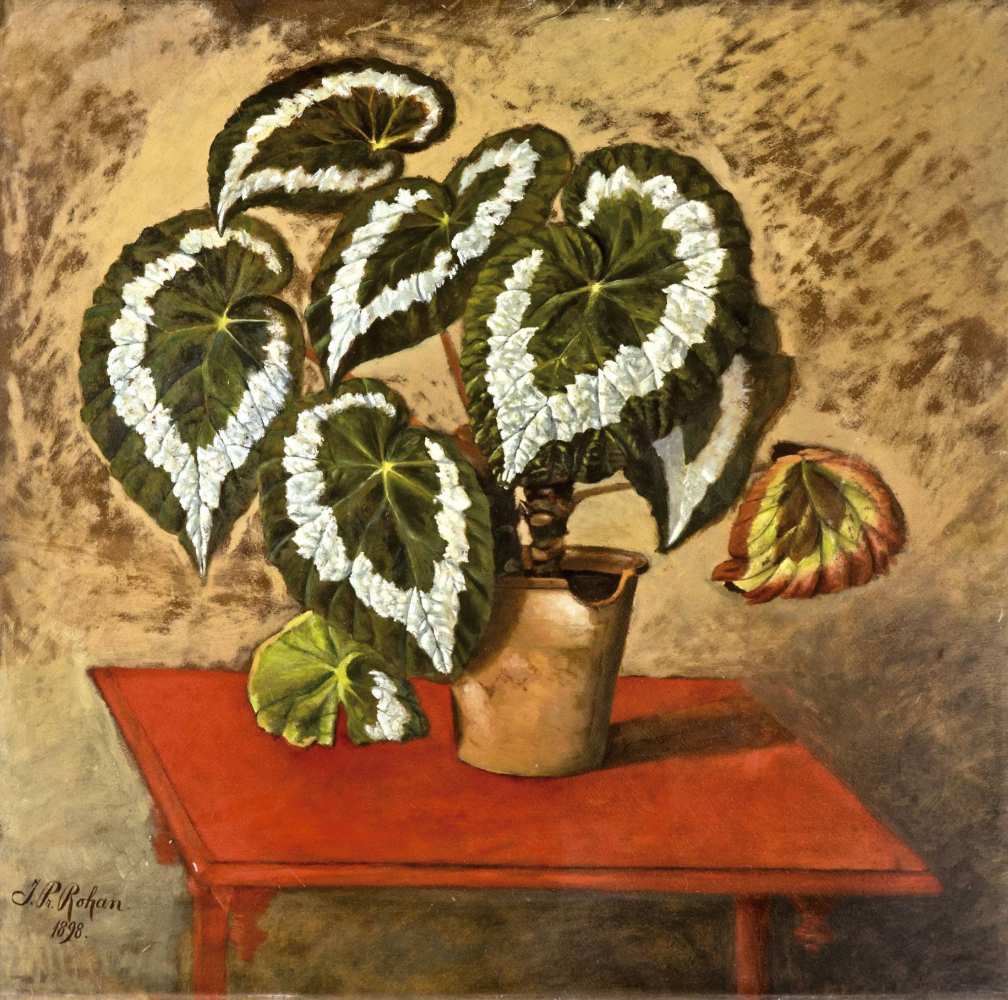 Josef Prinz Rohan (Pest, 1854 - Bécs, 1926) - Still life on red table, 1898 70*70 cm, oil on canvas,