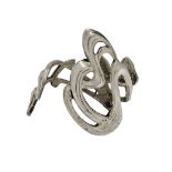 Ring Austrian, around 1900, metal alloy, tendril decoration, adjustable size, damaged, m: 2 cm