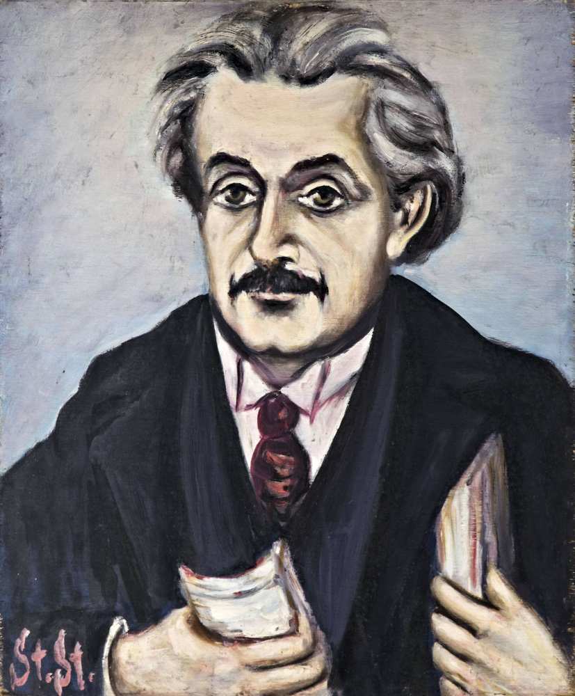 Stanislav Stückgold (Varsó, 1868 - Párizs, 1933) - Portrait of Albert Einstein 60,5*50,5 cm, oil