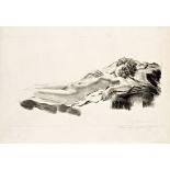 Alois Kolb (Bécs, 1875 - Lipcse, 1942) - Dreamer 25,5*43,5 cm, etching on paper, Signed: Alois