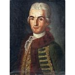 Német fest? - Portrait of a nobleman, 1777 53*41 cm, oil on canvas, damaged Német fest? - Portrait