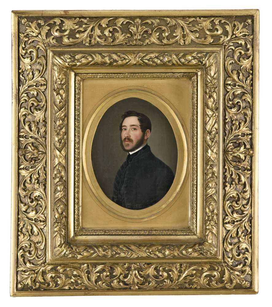 Hungarian painter, 19th century - Portrait of a man 22*17 cm, oil on canvas Ungarischer Maler, 19.