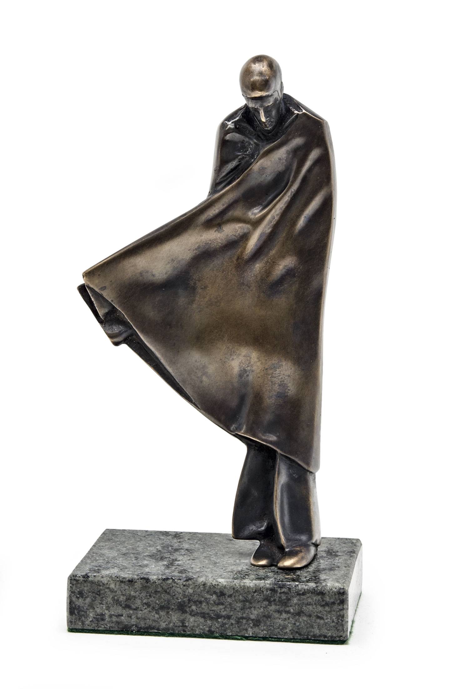 Melocco Miklós (Róma, 1935-) - Ady Endre m: 18 cm, bronze on marble pedestal, Signed: MM Melocco