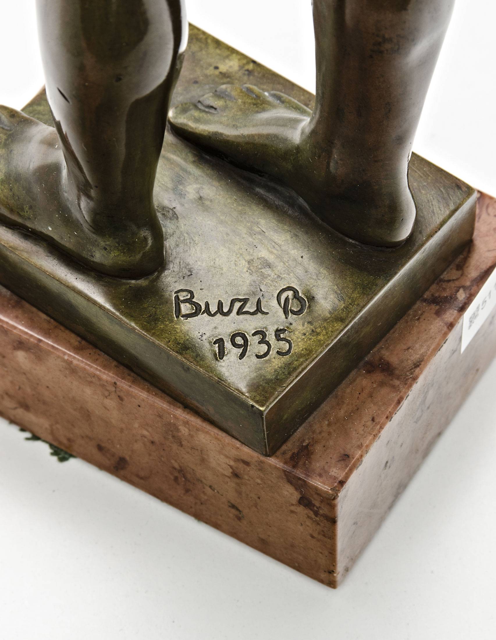 Búza Barna (Vészt?, 1910 - Budapest, 2010) - Female nude, 1935 m: 38 cm, bronze on marble - Image 2 of 2